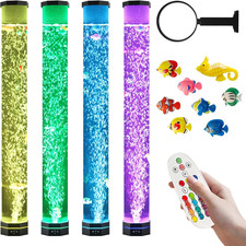 4Ft Bubble Tube Lamp16 LED Colors,9 Fish, Light for Home Office Deco Artificia