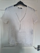 The Kooples Women's White Silk Blouse 100% silk