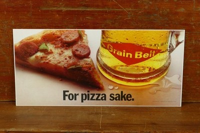 VTG 1973 Grain Belt Beer  For Pizza Sake  Albert & Stanley Billboard Insert Sign