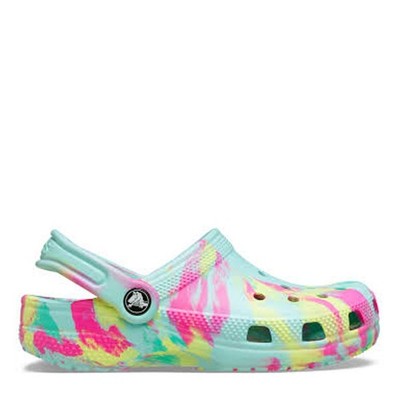 Crocs Kids Classic Marbled Clog Aquamarine Multi  Toddler Shoes 207464-4PE
