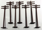 7 Vintage Plastic Model Railroad Telephone Poles & 14 Assorted Signs — photo 2