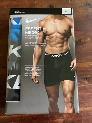 Nike 3-Pack Mens Boxer Briefs Essential Micro Dri-FIT Multicolor Medium