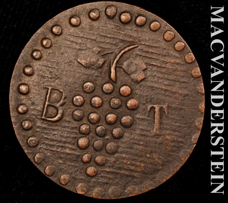 Mexico: 1824 1/8 Real B.T. Grape Token - Scarce  No Reserve  #L7358
