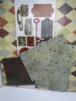 Creative Memories Heritage Kit 12x12 in Jewel tones Paper Stickers Looks Antique