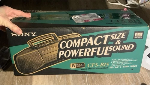 Sony CFS-B15 Radio Cassette Recorder FM/AM Stereo Cassette Tape Black Portable