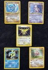 Pokémon Card Lot (5) Base Set Holo 1999 Zapdos Mewtwo Machamp 1st Ed & More- HP