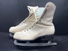 Vintage Antique Leather Ice Skates | Rustic Farmhouse Winter Christmas Decor