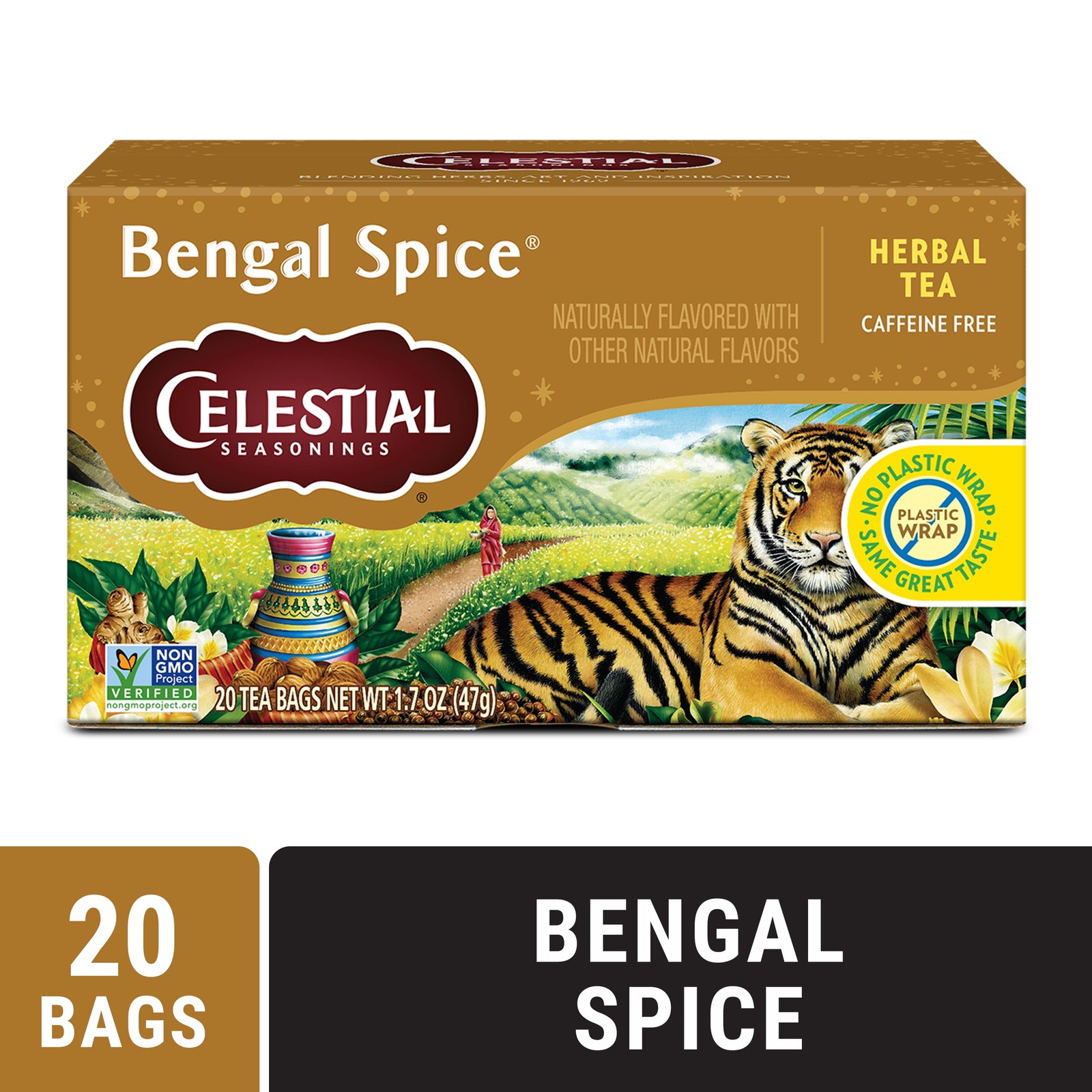 (4 pack) Celestial Seasonings Bengal Spice Herbal Tea Bags (20 Count)