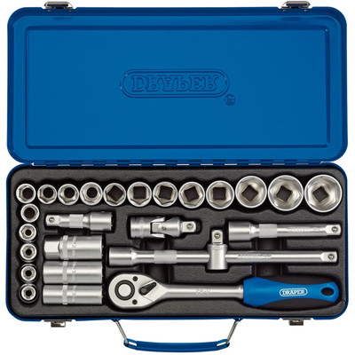 Draper 16368 metrisch Steckschlüsselsatz 1/2'' Vierkant Dr. 26 Stück