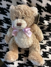 BNWT Harrods’ Soft Teddy Bear Approx 15” Pink Ribbon