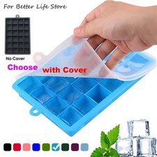Large Ice Cube Tray Square Ice Cubes Silicone Old Fashioned |24 Grids Tray UK