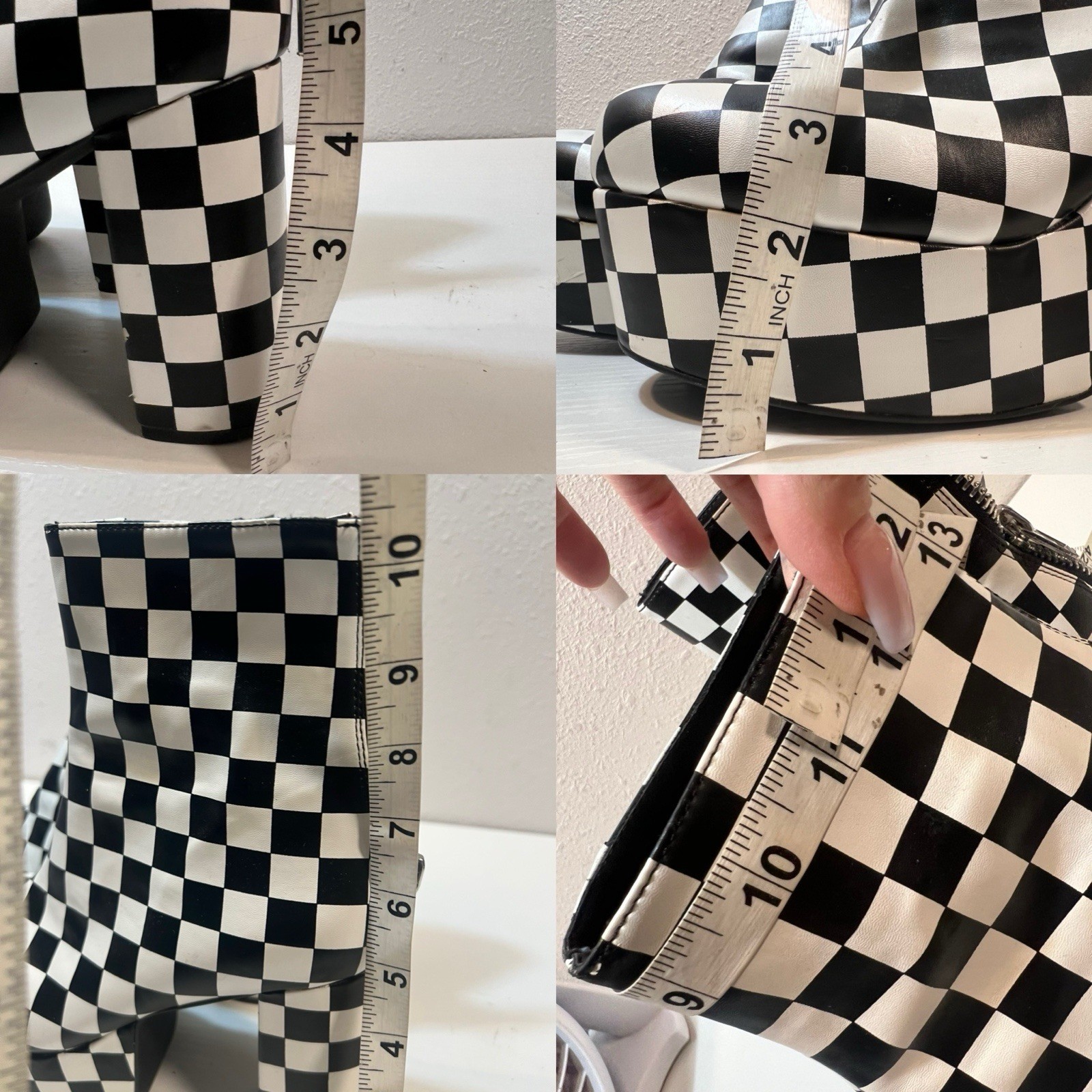 Current Mood Boots 9 Checkered Platform Ankle Boo… - image 23