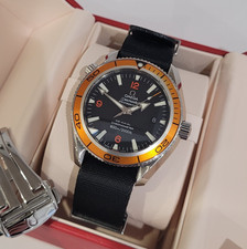 Omega Seamaster Planet Ocean Mens Watch 42mm Orange 2909.50.82 OMEGA NATO +CLASP