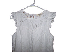 Monteau Dress White Lace Lined Dress Size Medium