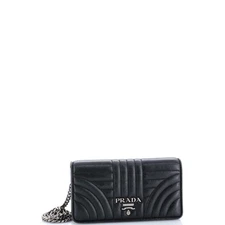 Prada Wallet on Chain Diagramme Quilted Leather Small - Image 2 of 4