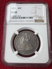 1877-P NGC Seated Liberty Half Dollar. Nice Eye Appeal. 👀