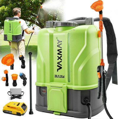 Battery Powered Backpack Sprayer 5.2 Gallon, 120 PSI Electric Garden Sprayer Com