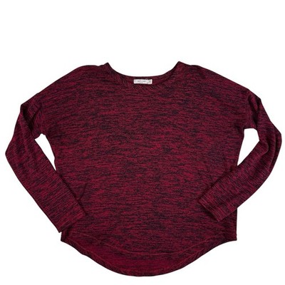 Rag & Bone Red/Black Heathered Tail Hem Long Sleeve Shirt Women's Size M