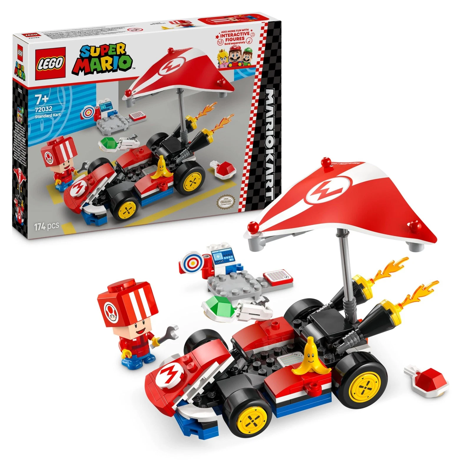 LEGO Super Mario: Mario Kart - Standard Kart, Car Toy Set for Kids, Includes a T