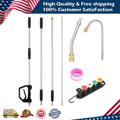 #ad #ad Adjustable Pressure Washer Extension Wand Set 30° amp; U Shaped Curved Wands $76.99