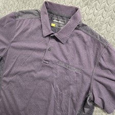 Eddie Bauer Polo Shirt Men Medium Travex Purple Performance Athletic Vented Golf