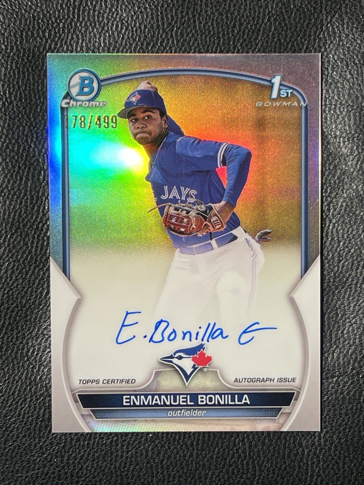 ENMANUEL BONILLA 2023 Bowman Chrome Refractor Auto 178/499 1st CPA-EBO