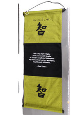 Wall Hanging Buddhist Philosophy Silk Tapestry 68cm x 27cm Yoga Zen Boho Decor
