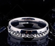 Mens Ring Titanium Wedding Engagement Band Ring- 6mm