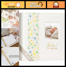 Timeless Leather Baby Memory Book - Milestone Keepsake for First 5 Years, Gender