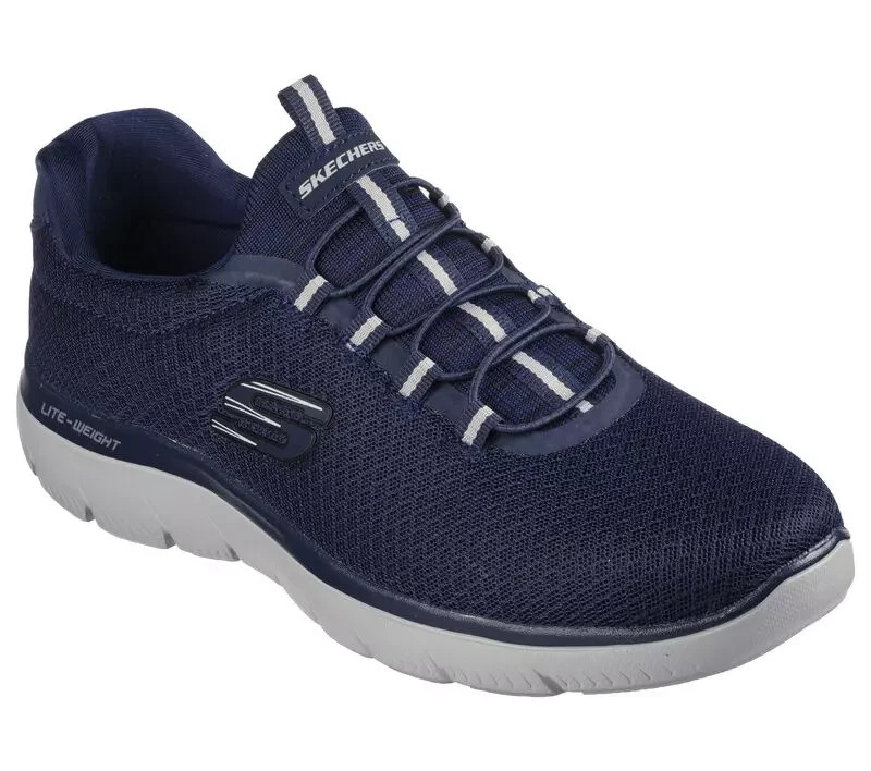 Skechers Summits Mens Bungee Elasticated Lace Navy Lightweight Machine Washable image 5