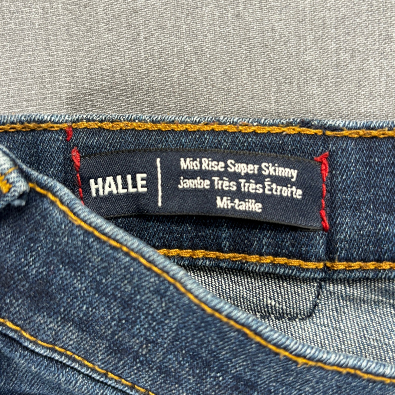 True Religion Halle Mid Rise Super Skinny Jeans Dark Wash Size 33 thumbnail 3