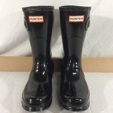 Hunter Original Short Gloss Women's Boots, Black, W7