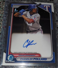 2024 Bowman Chrome HTA Chandler Pollard Auto Texas Rangers 1st Bowman CPA-CP MLB
