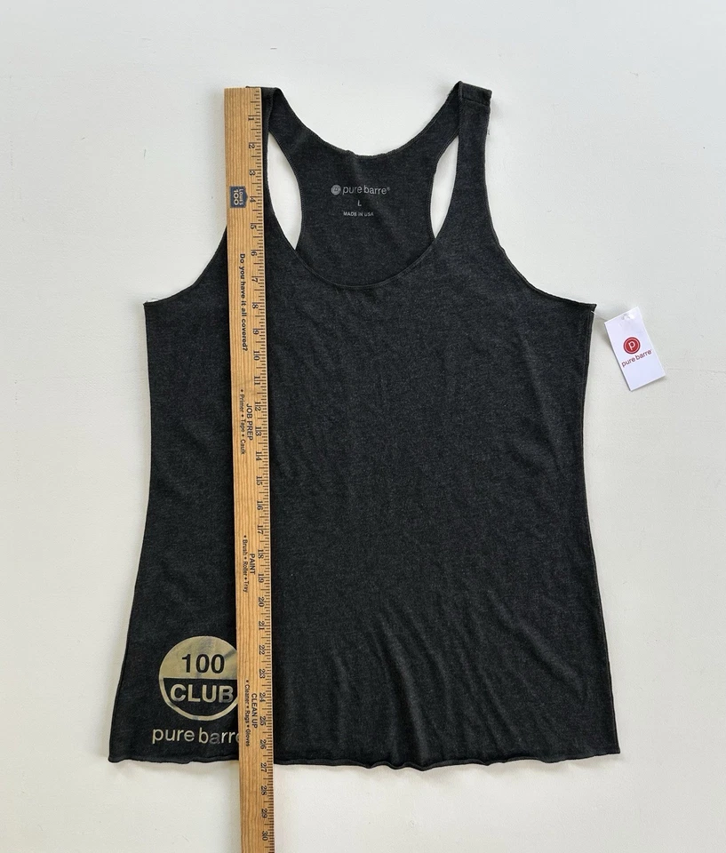 Pure Barre 100 Club Racerback Tank Top Women's Size Large Dark Gray NEW NWT - Image 3 of 4
