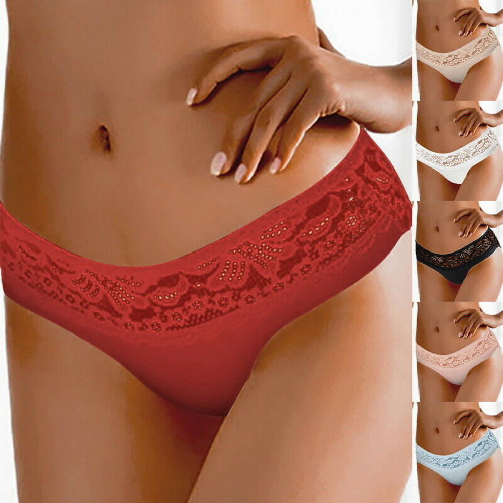 Women’s Satin Silky Lace Seamless Knickers Sexy Briefs Underwear