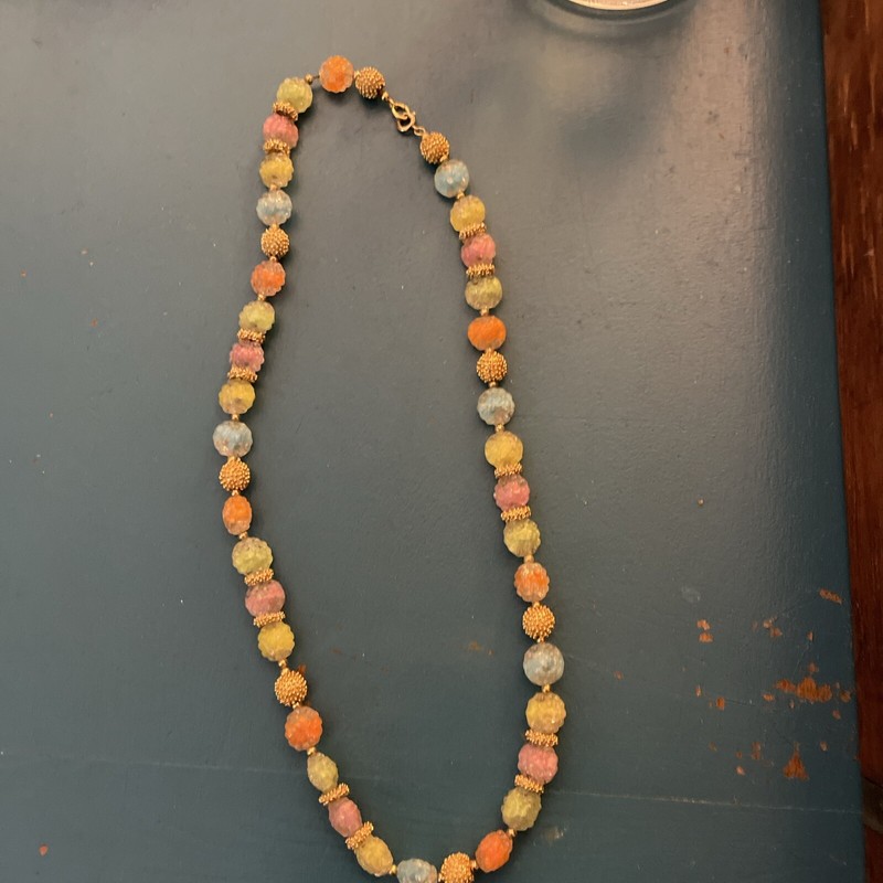 Napier Gum Drop Molded Glass Necklace Colorful Vintage 1963