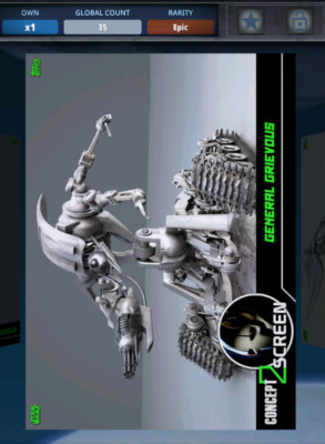 Topps Star Wars Card Trader Green Concept to Screen Grievous EPIC DIGITAL
