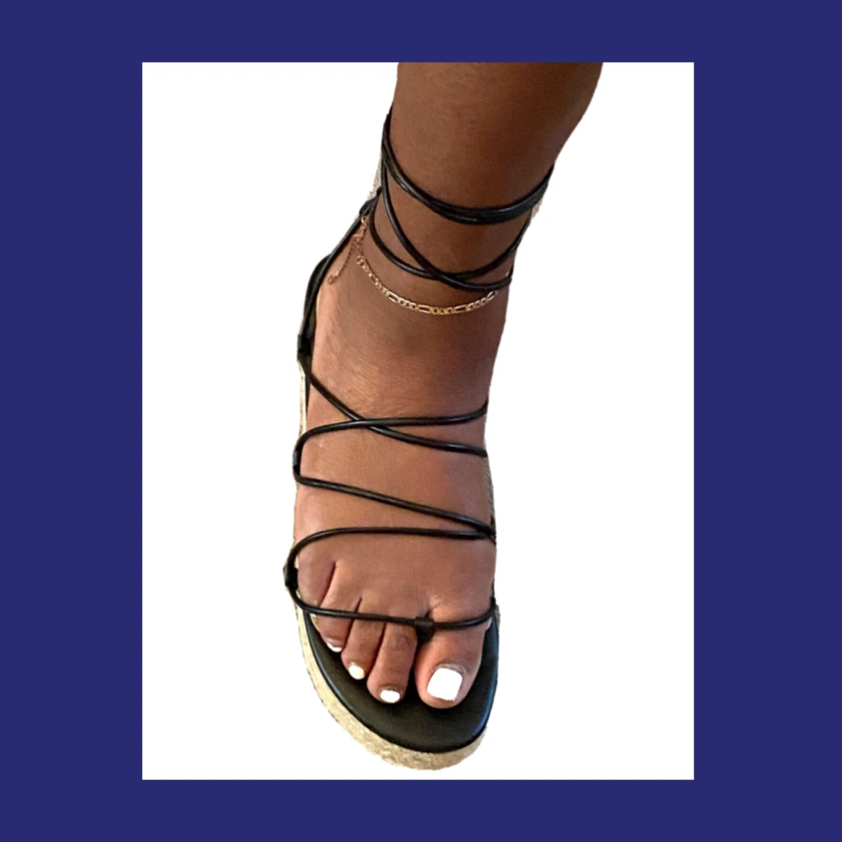Black string sandals new arrivals