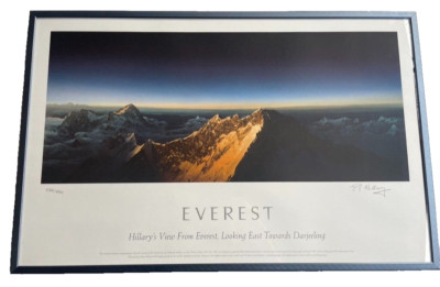 Everest Edmund P. Hillary's view signed Photo Framed 332/750 1st ascent Mountain