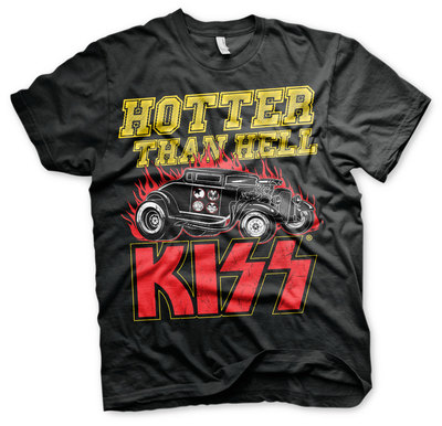 KISS Hotter Than Hell Hot Rod Rock Band Musik Tour Männer Men T-Shirt Schwarz
