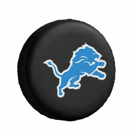 Detroit Lions Auto Car Tire Cover Black Spare Tire Cover Waterproof Universal - Picture 7 of 14