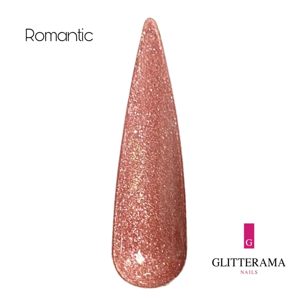 ROMANTIC Coloured acrylic powder Glitterama Nails mauve shimmer glitter pastel
