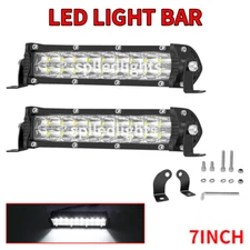 2x7''inch LED Light Bar Spot Offroad Backup Driving Pickup ATV Marine 4X4 PK 8''