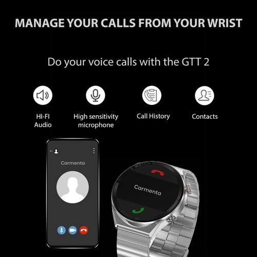 2023 GTT 2 NFC Smartwatch - ECG Monitoring, IOS Android Compatible, Call Feature - Picture 3 of 6