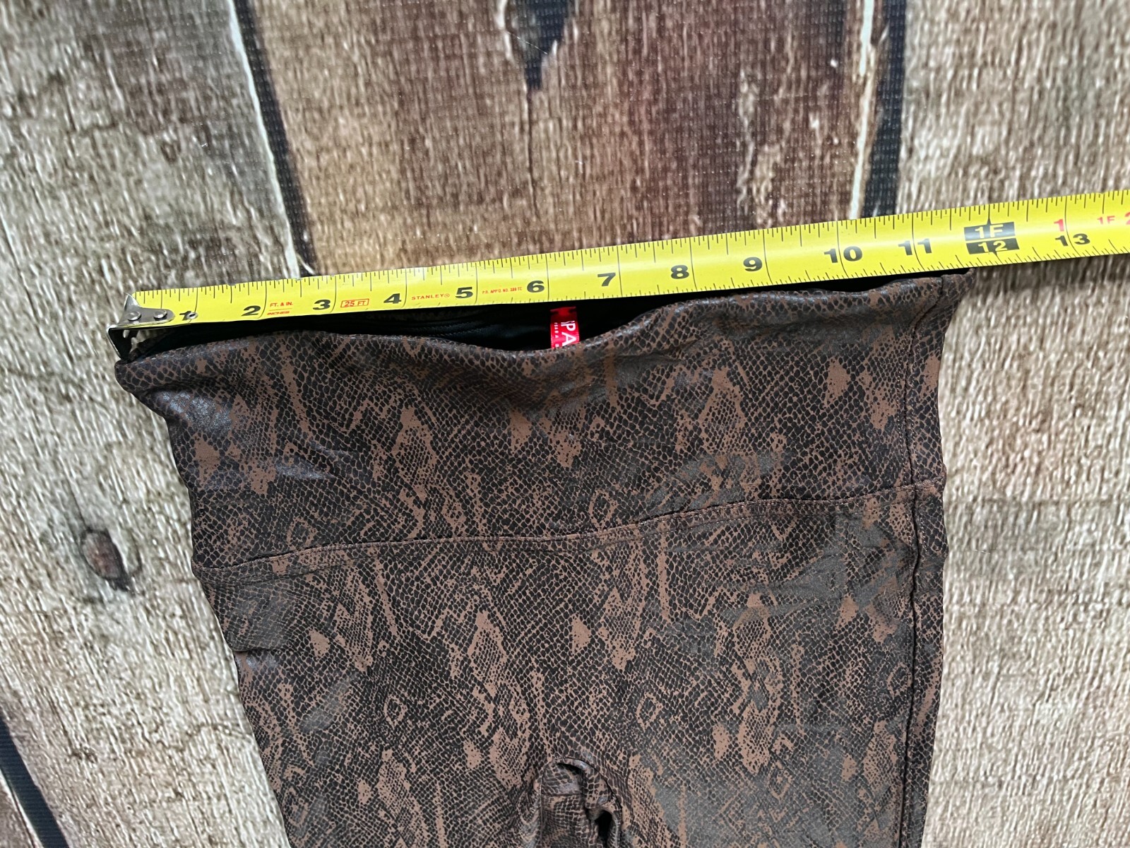 SPANX SNAKE PYTHON LEGGINGS PANTS BROWN WOMENS SI… - image 4