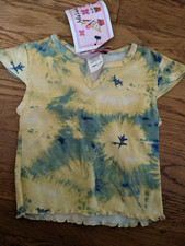 Yellow, Green, and Blue Tie Dye Girls Toddler Shirt Size 2T Julia Lucia