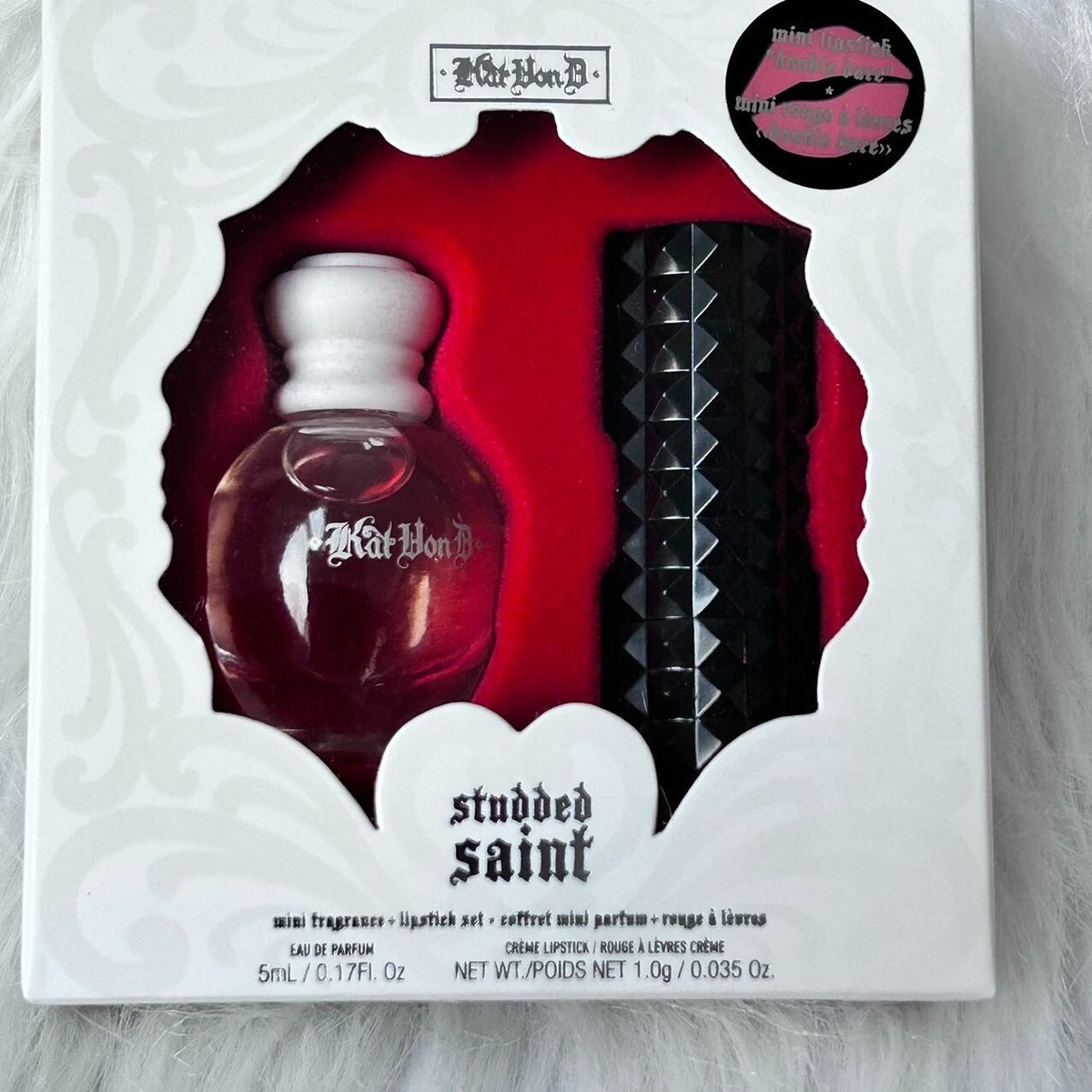 New Kat Von D Studded Saint mini size fragrance lipsick gift Set