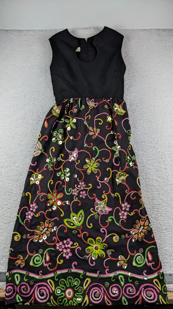1980s black dress Admara sixties dress with long sleeves and buckles in black main image 0