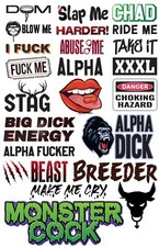 24 Naughty Temporary Tattoos Adult Body Art Slave Kinky Sex Hot Slutty Stickers