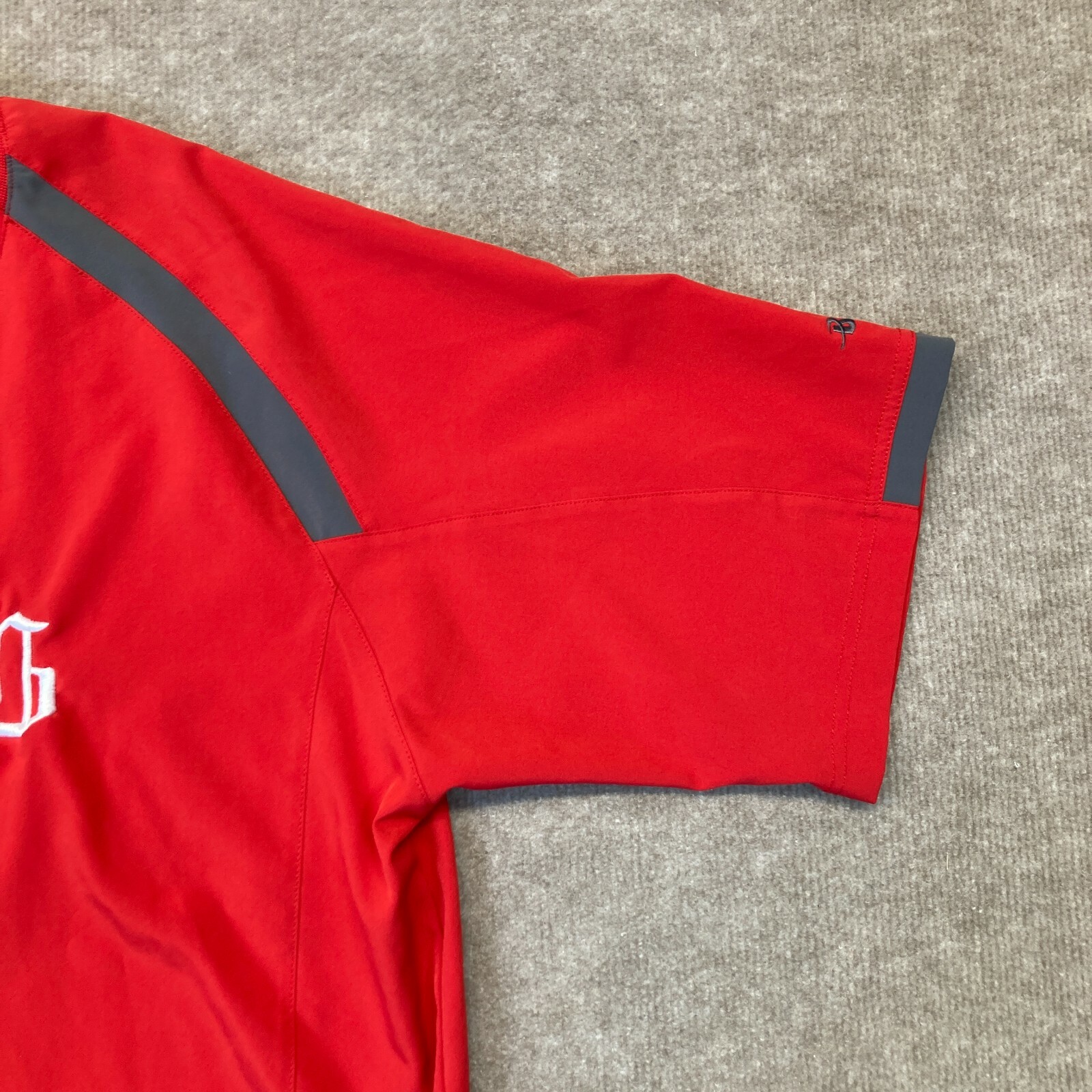 red baseball pullover